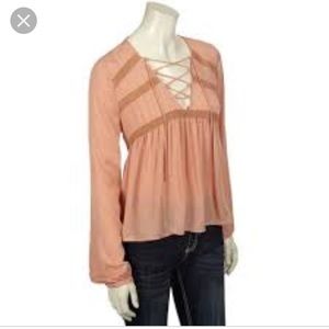 Cloud Chaser Dusty Rose Peasant Blouse